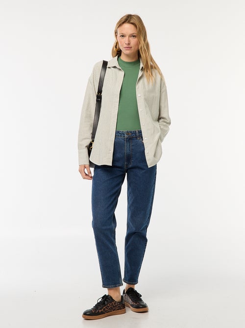 Hemdje van Oxford-katoen met lange mouw - Kiabi