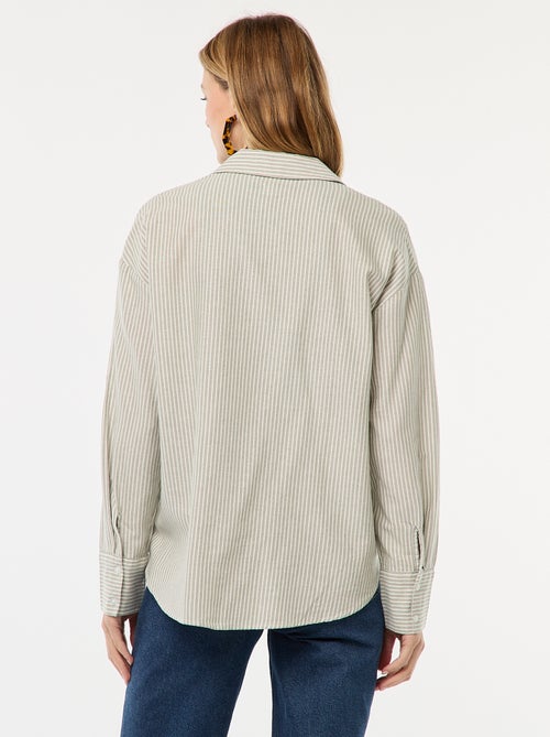 Hemdje van Oxford-katoen met lange mouw - Kiabi