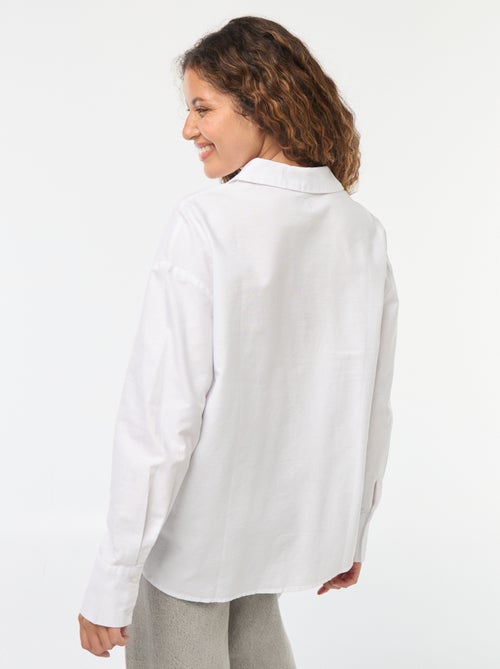 Hemdje van Oxford-katoen met lange mouw - Kiabi