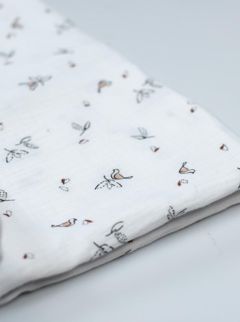 Herbruikbare babydoekjes 8 stuks, melody Wit - Kiabi