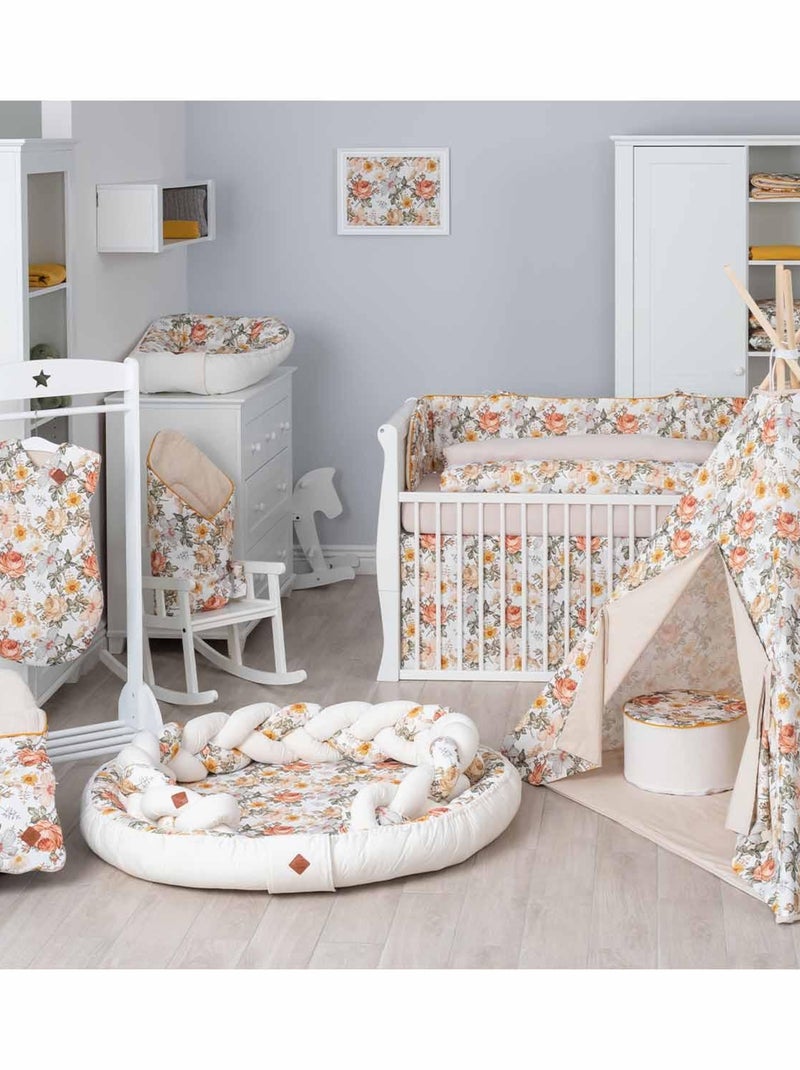 Herbruikbare babydoekjes van 100% katoen, 8 stuks, néo vintage Beige - Kiabi