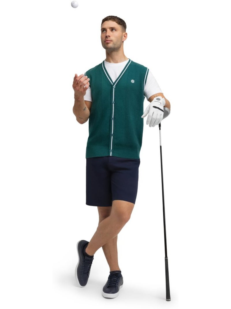 Heren gebreid golfvest met v-hals Groen - Kiabi