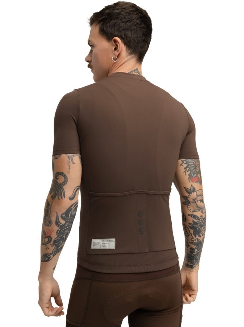Heren gravel fietsshirt met halve rits Bruin - Kiabi