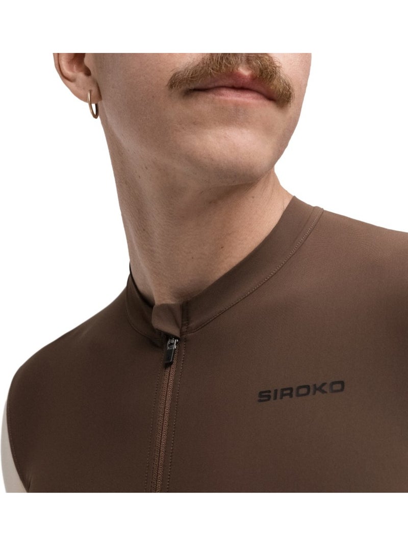 Heren gravel fietsshirt met korte mouwen Bruin - Kiabi