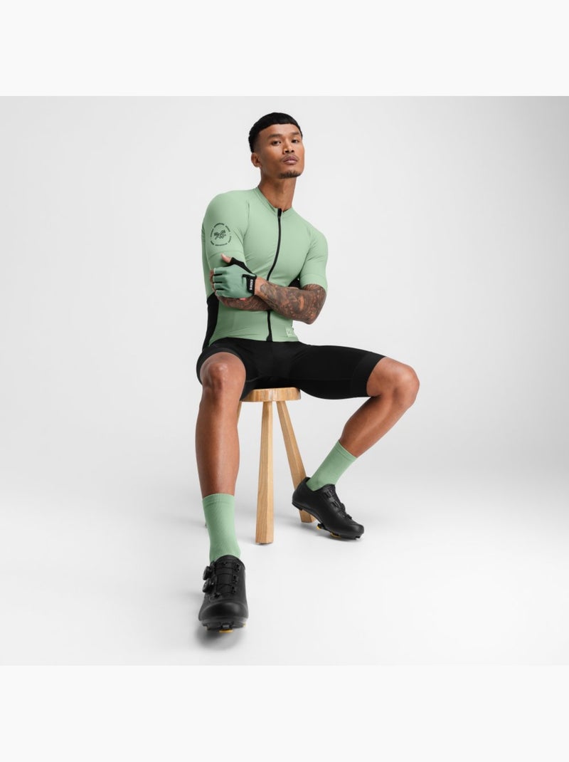 Heren gravel fietsshirt met korte mouwen Groen - Kiabi