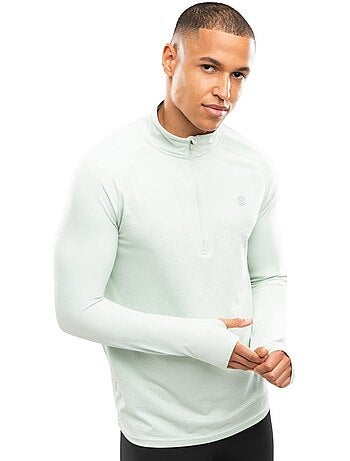 Heren hardloopsweatshirt met halve rits