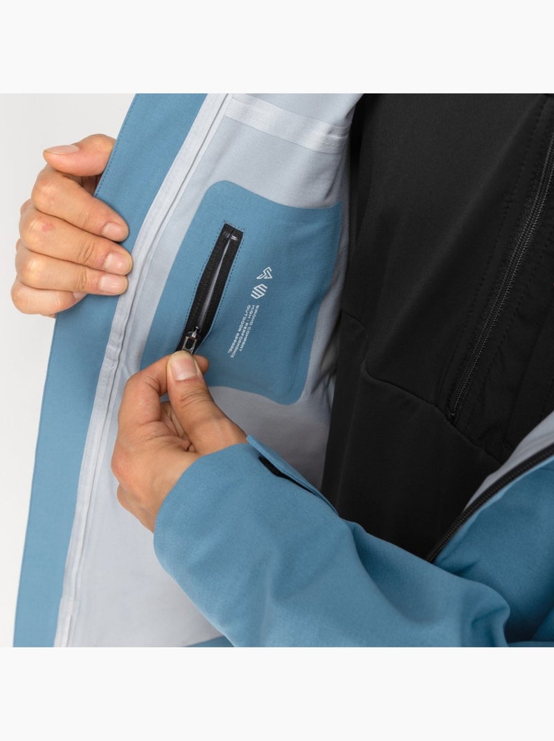 Heren hardshell wandeljas Blauw - Kiabi