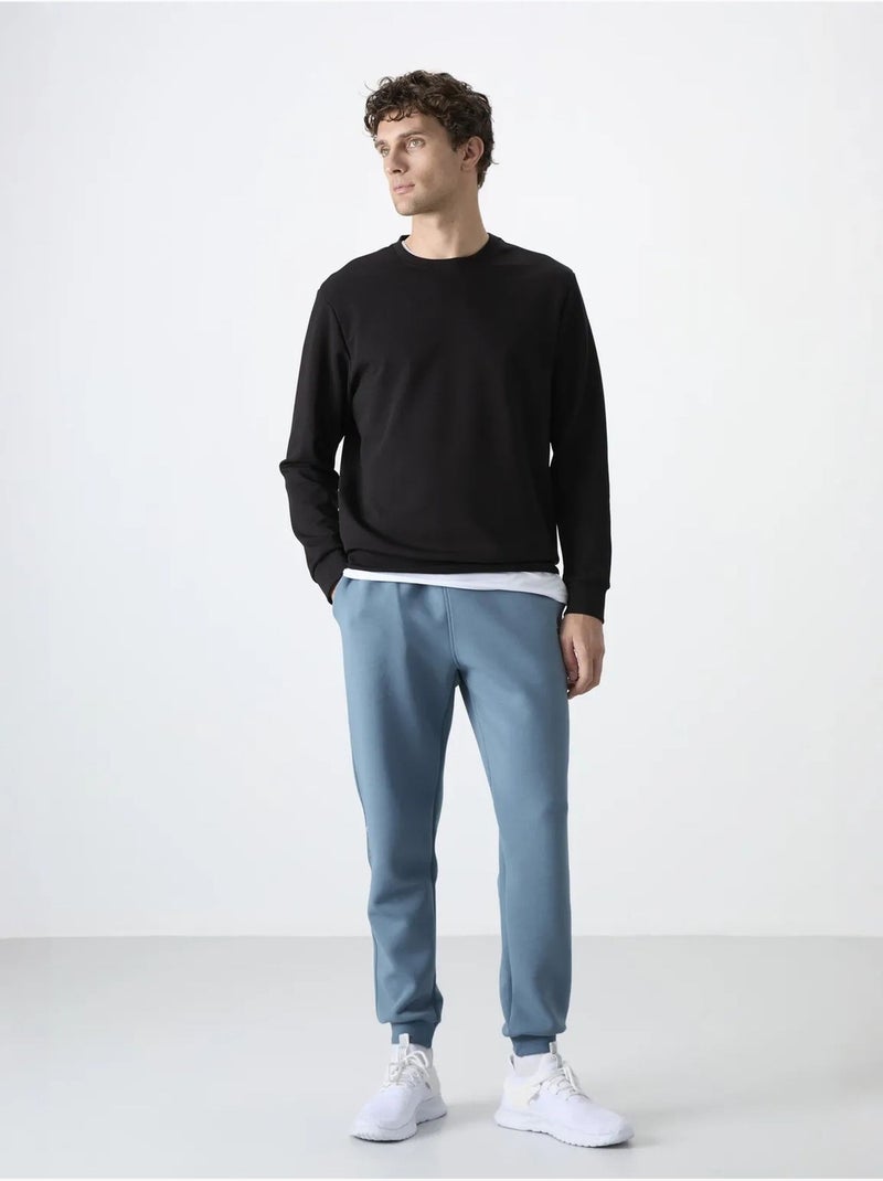 Heren jogger sweatbroek met smalle pijp tommy Saffierblauw - Kiabi