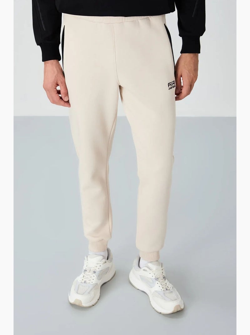 Heren jogger sweatpants tommy Natuurlijk beige - Kiabi