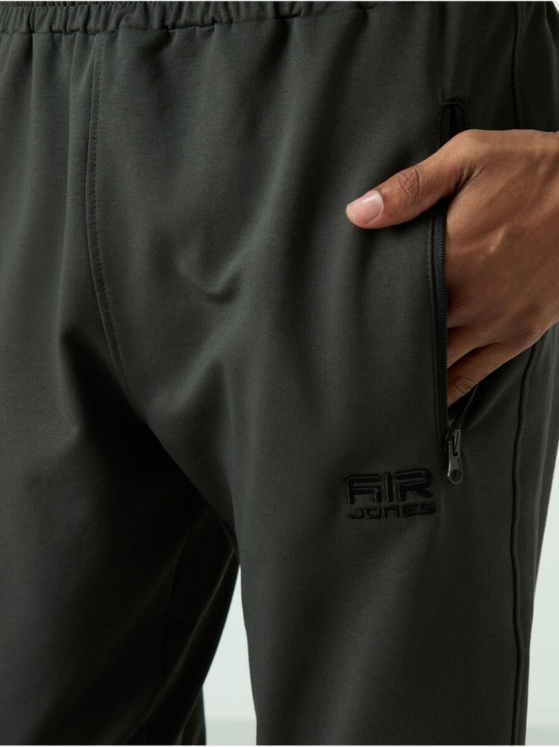 Heren joggingbroek, effen tommy Donkergroen - Kiabi