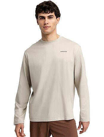 Heren katoenen gravel-t-shirt met lange mouwen