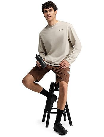 Heren katoenen gravel-t-shirt met lange mouwen