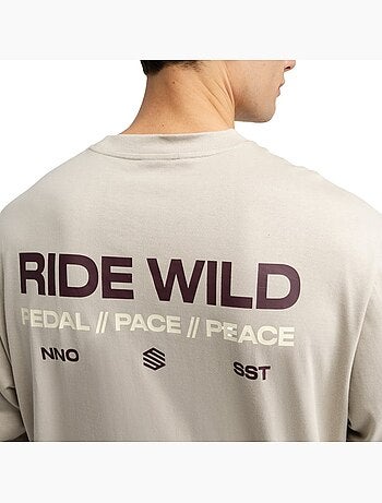 Heren katoenen gravel-t-shirt met lange mouwen