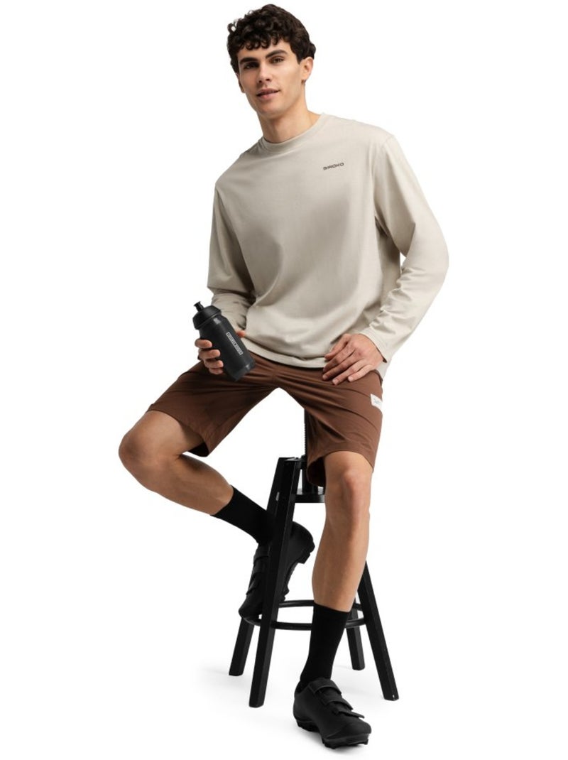 Heren katoenen gravel-t-shirt met lange mouwen Groen - Kiabi