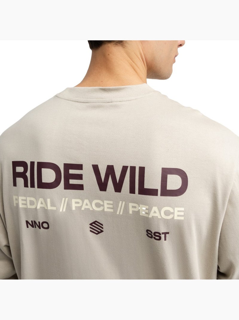Heren katoenen gravel-t-shirt met lange mouwen Groen - Kiabi