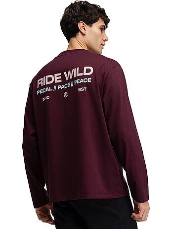 Heren katoenen gravel-t-shirt met lange mouwen