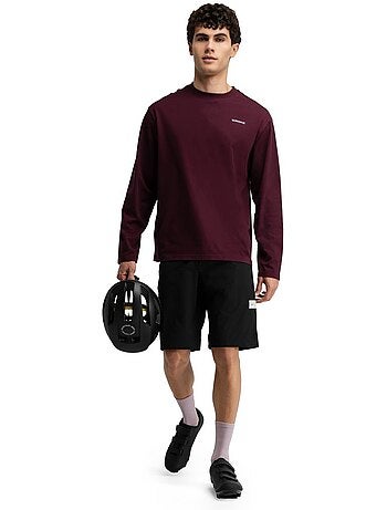 Heren katoenen gravel-t-shirt met lange mouwen