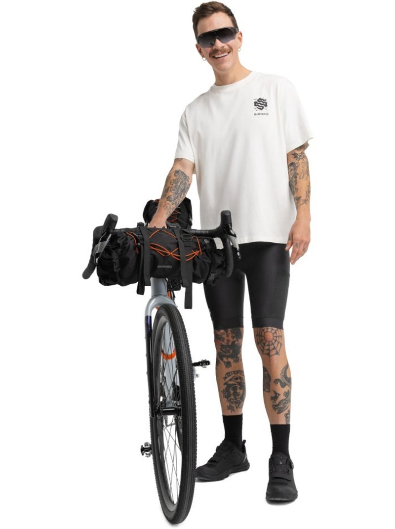 Heren korte fietsbroek met zeem bikepacking Zwart - Kiabi