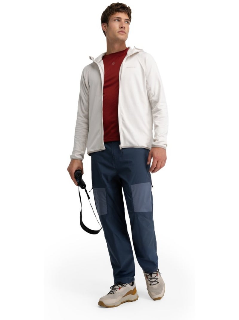 Heren lichtgewicht fleece wandelvest met capuchon Beige - Kiabi