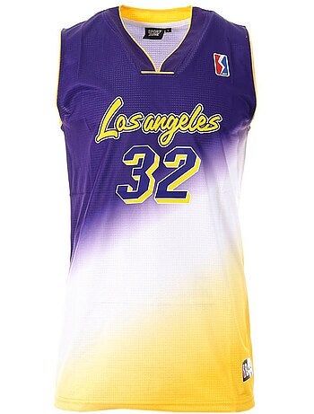 Heren los angeles tanktop paars/geel sport zone maat 32
