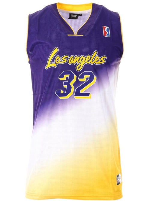 Heren Los Angeles Tanktop Paars/Geel Sport Zone Maat 32 - Kiabi