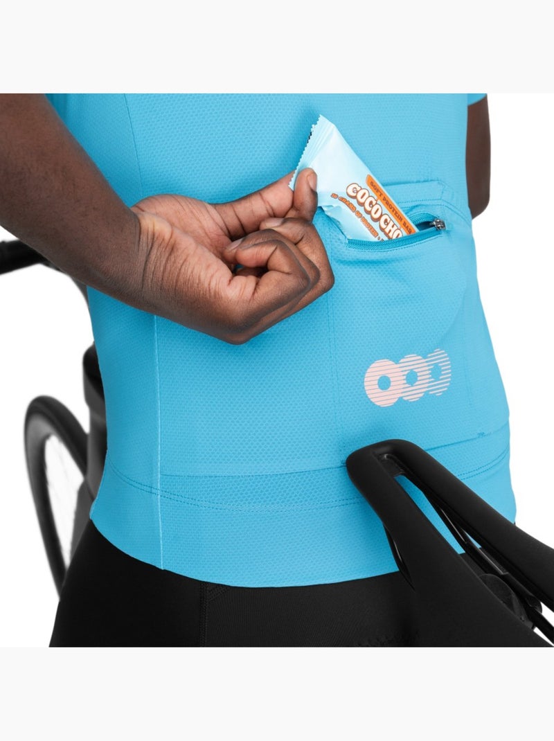 Heren mesh wielershirt met korte mouwen Lichtblauw - Kiabi