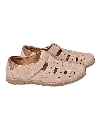 Heren mocassins leer voering premium klittenband