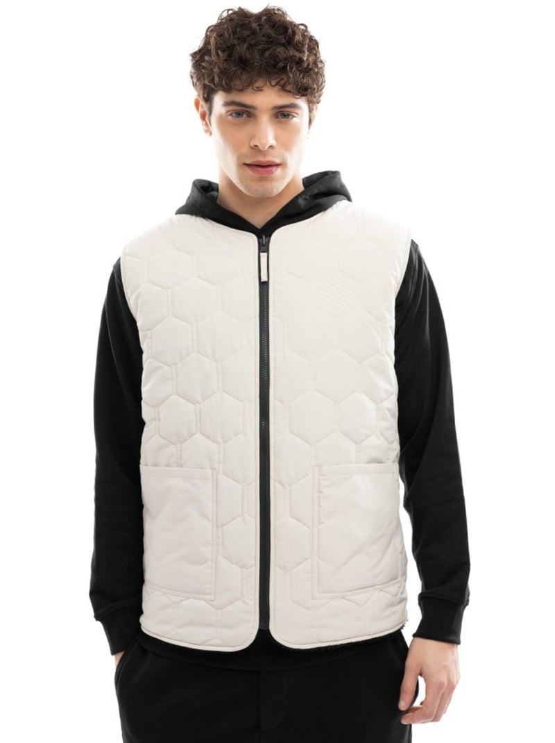 Heren omkeerbaar sherpa-gevoerd vest Zwart - Kiabi