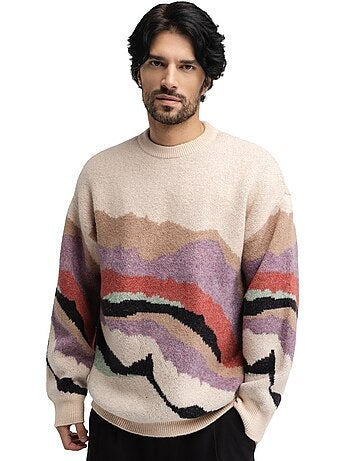 Heren oversized gebreide trui