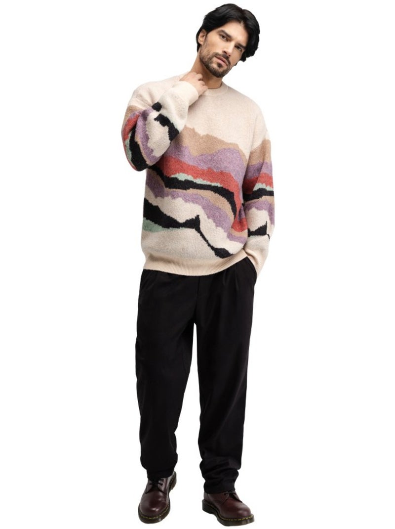 Heren oversized gebreide trui Multicolor - Kiabi