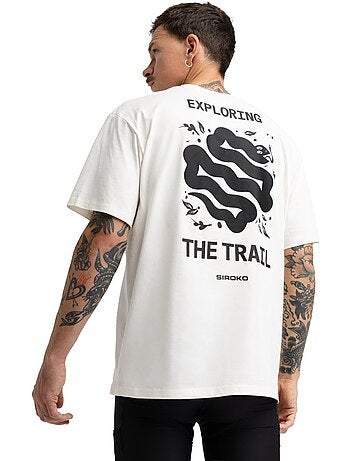 Heren oversized t-shirt met korte mouwen bikepacking