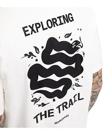 Heren oversized t-shirt met korte mouwen bikepacking