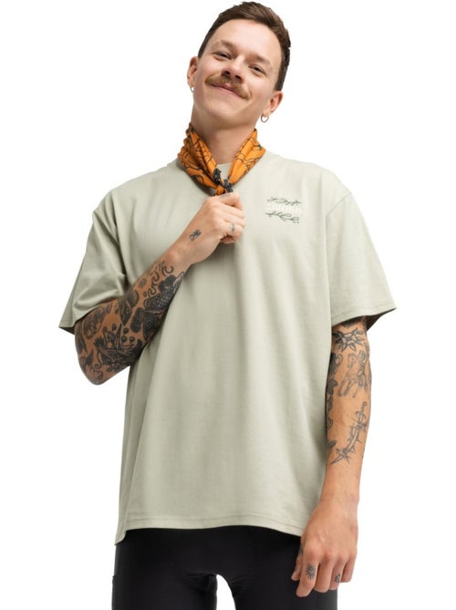 Heren oversized t-shirt met korte mouwen bikepacking - Kiabi