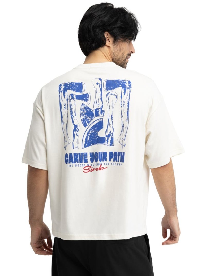 Heren oversized t-shirt met korte mouwen Wit - Kiabi