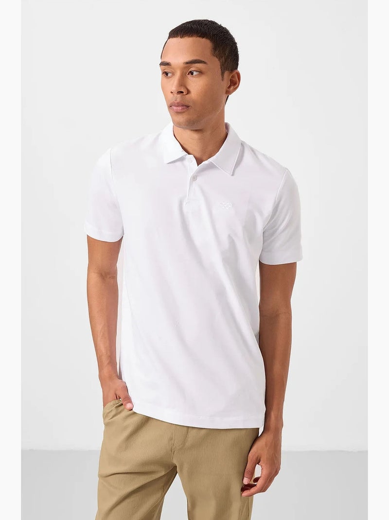 Heren polo t-shirt van katoenmix tommy Gebroken wit - Kiabi