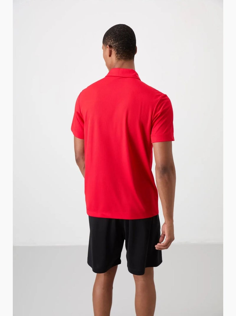 Heren poloshirt met kleurvlakken tommy Rood - Kiabi