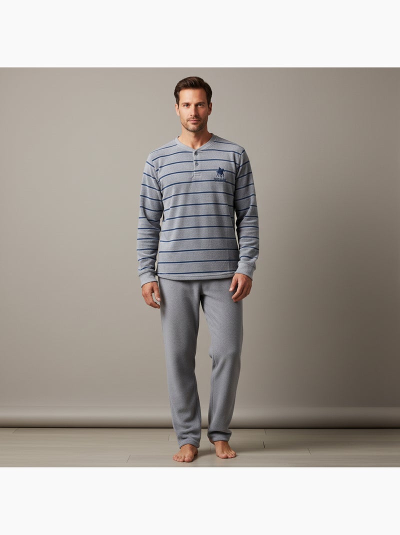 Heren pyjama fleece GEHEIM CLUB Z2653 Grijs - Kiabi
