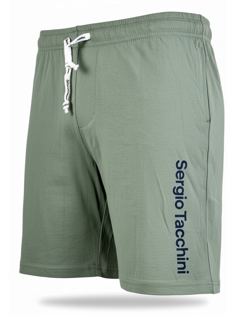 Heren Pyjama Kort Sergio Tacchini Wit/Kaki - Kiabi