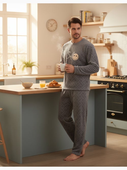 Heren pyjama winter fleece SMILE - Kiabi Heren pyjama winter fleece SMILE - Kiabi