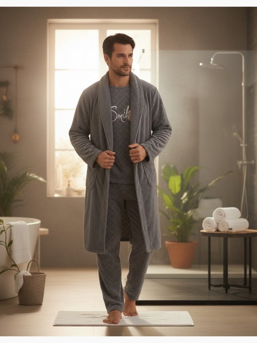 Heren pyjama winter fleece SMILE - Kiabi Heren pyjama winter fleece SMILE - Kiabi