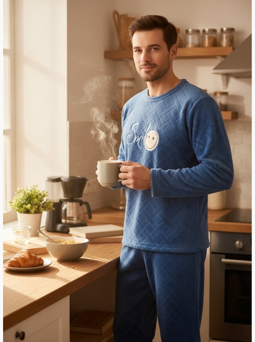 Heren pyjama winter fleece SMILE - Kiabi Heren pyjama winter fleece SMILE - Kiabi