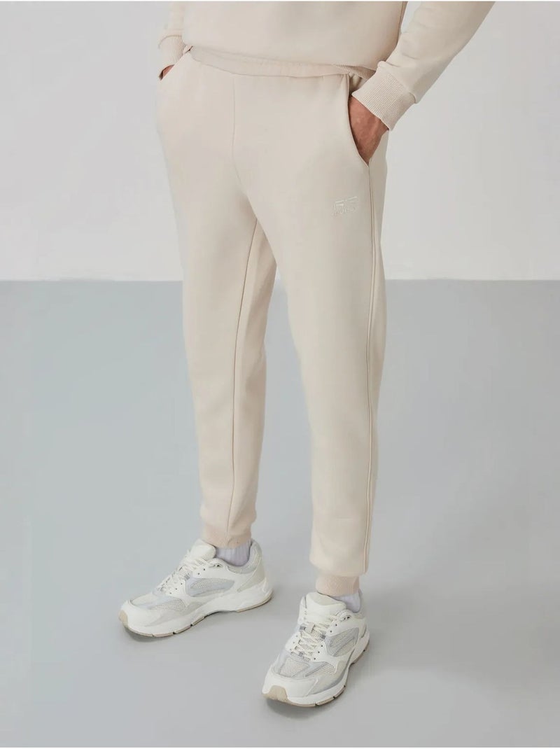 Heren set met sweatshirt en broek met ronde hals en lange mouwen tommy Ecru - Kiabi
