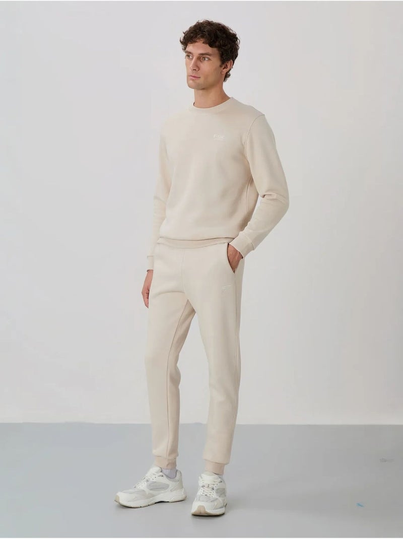 Heren set met sweatshirt en broek met ronde hals en lange mouwen tommy Ecru - Kiabi