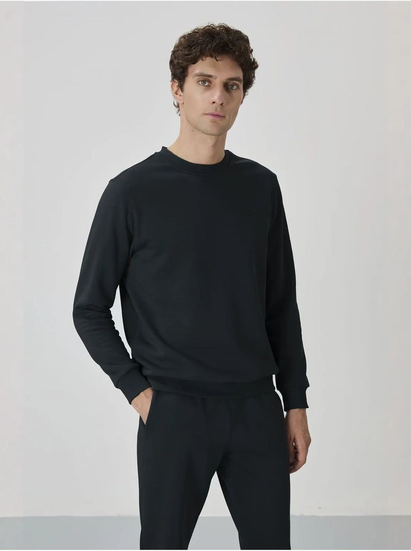Heren set met sweatshirt en broek met ronde hals en lange mouwen tommy Petrolblauw - Kiabi