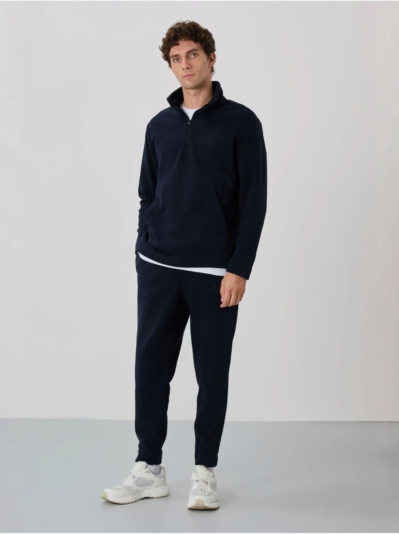 Heren set van sweater en broek met ritskraag tommy Marineblauw - Kiabi