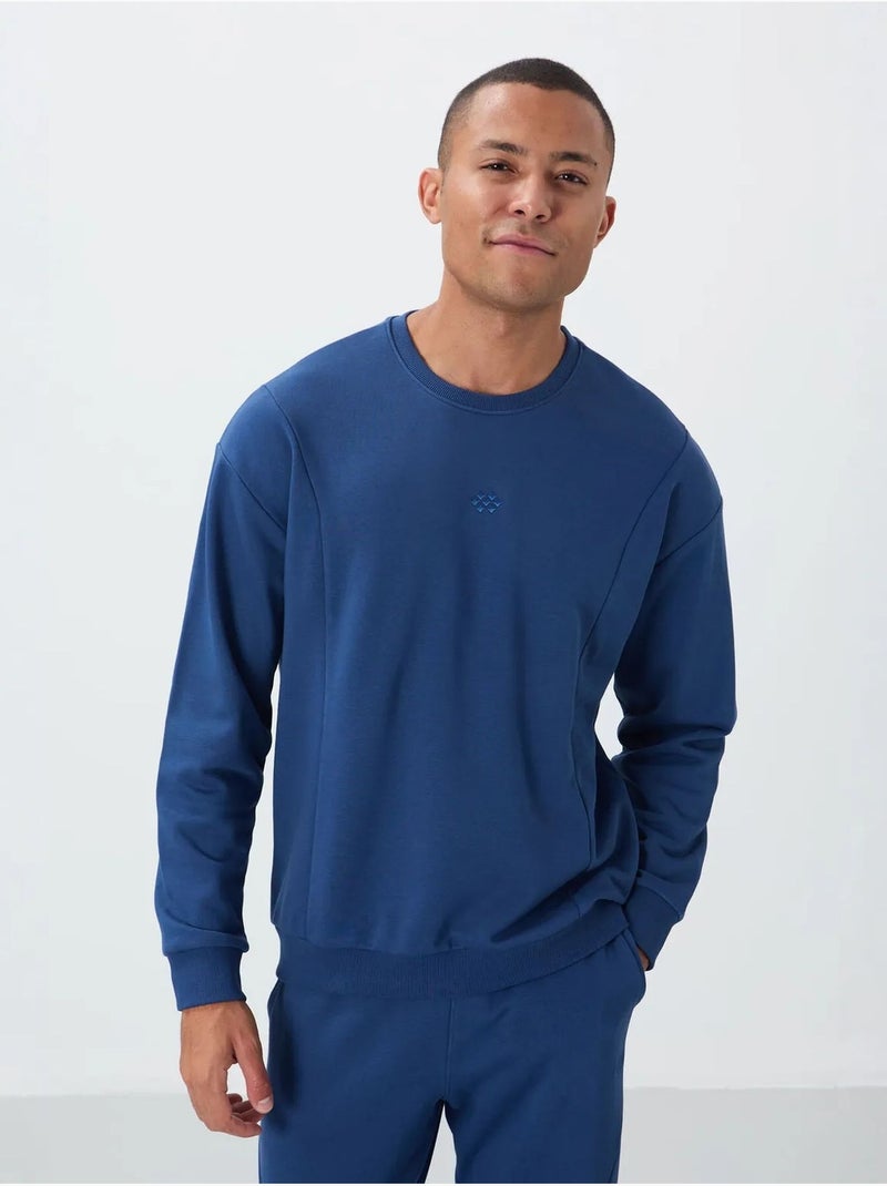 Heren set van sweatshirt en broek in katoenmix fleece tommy Blauw - Kiabi