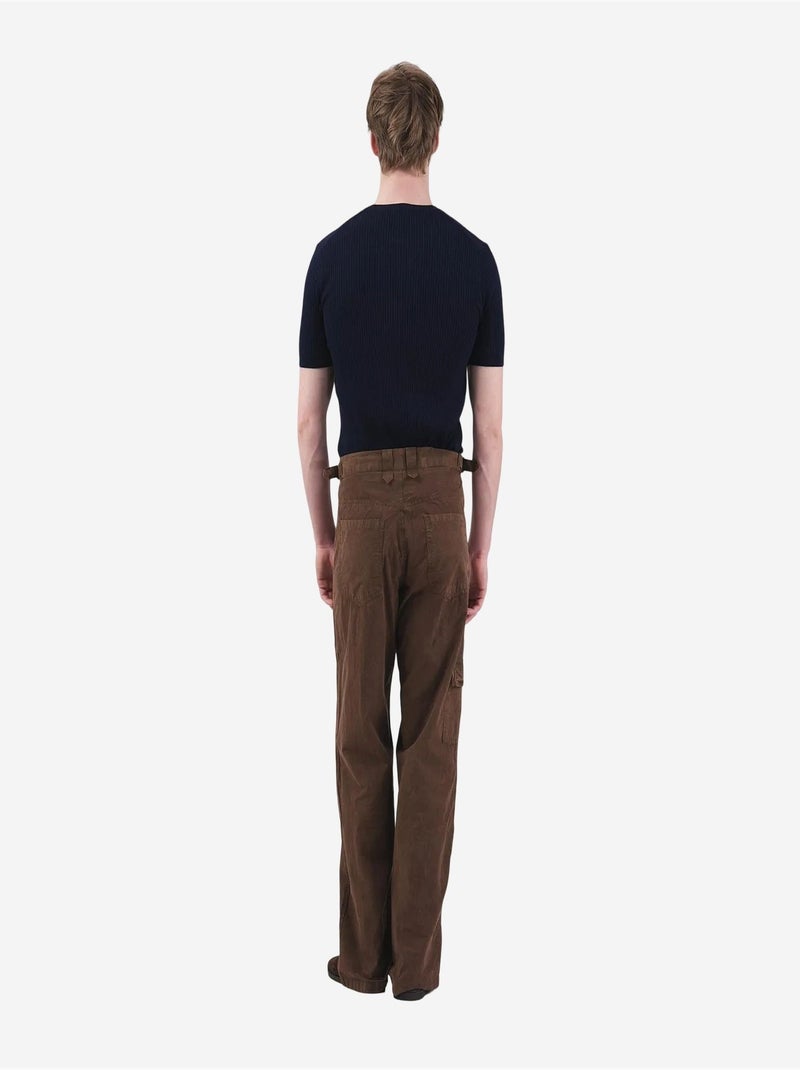 Heren slim fit t-shirt met knoop giesto Marineblauw - Kiabi