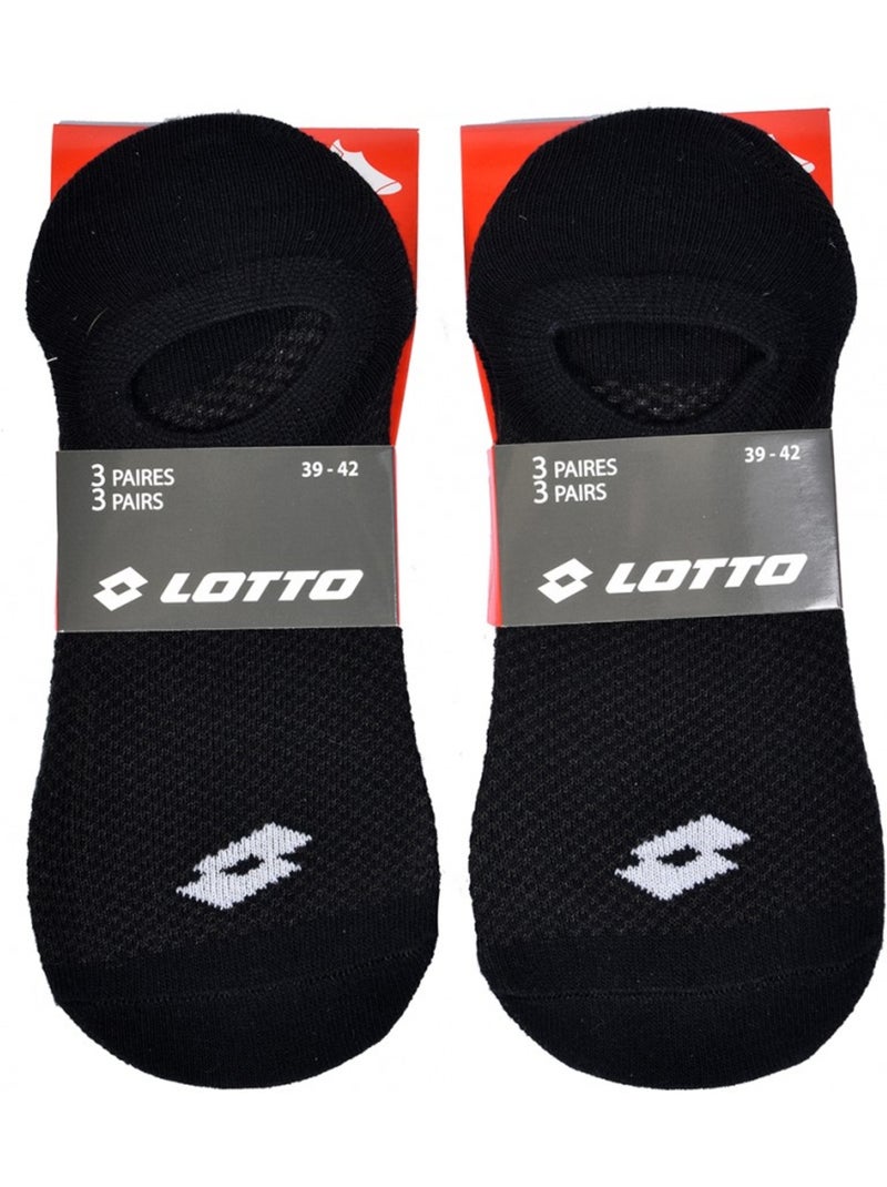 Heren sokken LOTTO SNEAKER - Set van 6 paar Zwart - Kiabi