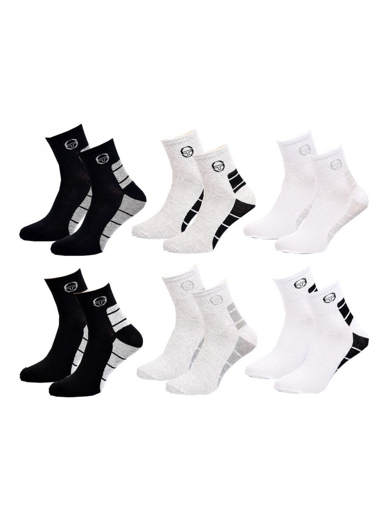 Heren sokken Sergio Tacchini quarter set van 12 Multicolor - Kiabi