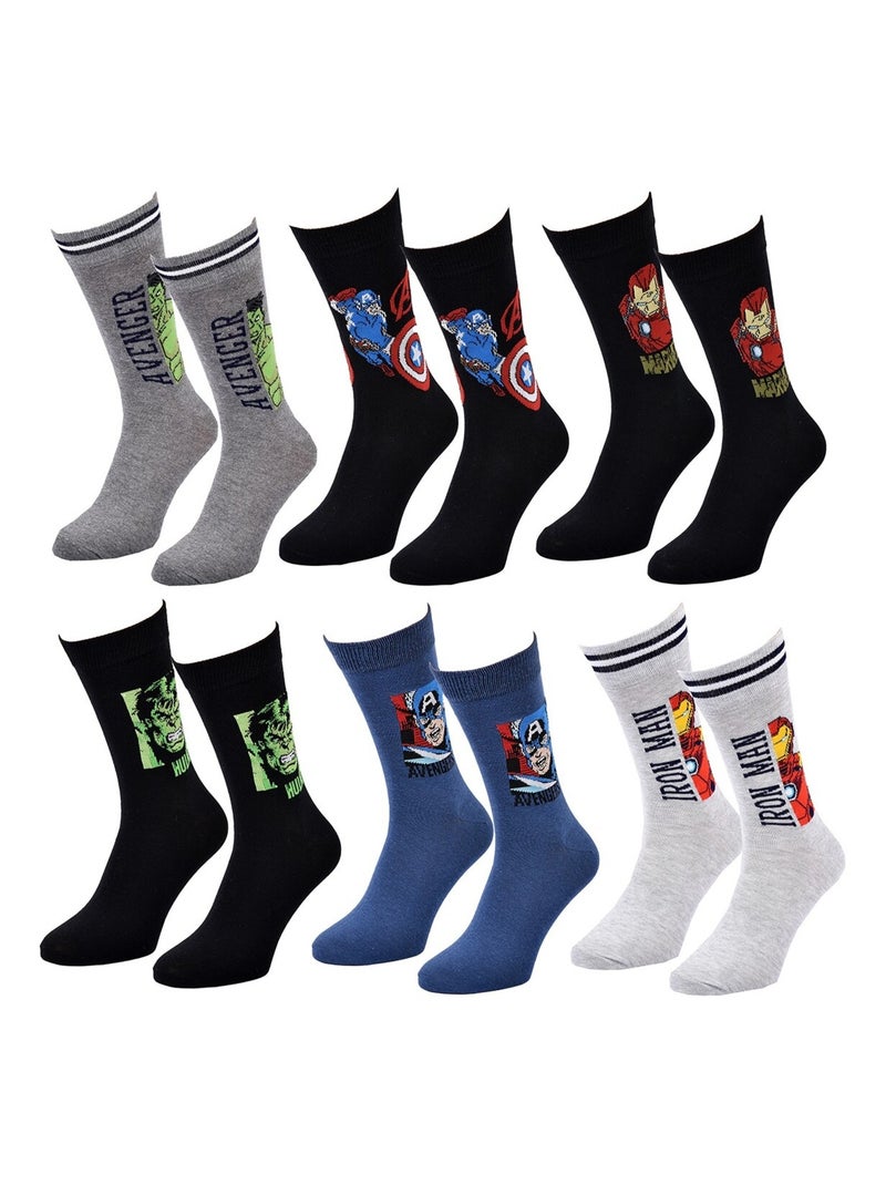 Heren sokken set MARVEL AVENGERS - 6 paar Geelgrijs Zwart - Kiabi